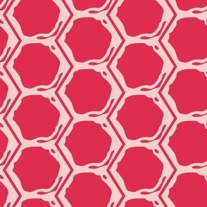 Pink Honeycomb Fabric, Wallpaper and Home Decor | Spoonflower