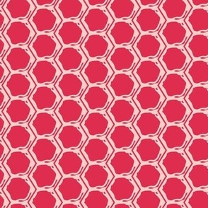 Hand Drawn Hexagon Geometric Honeycomb Blender - Blush and Magenta Pink - Medium - 10x10 inch repeat