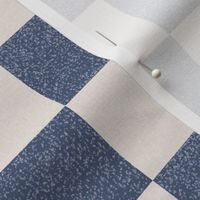 Textured Denim and Cotton Checkers in Navy and Cream