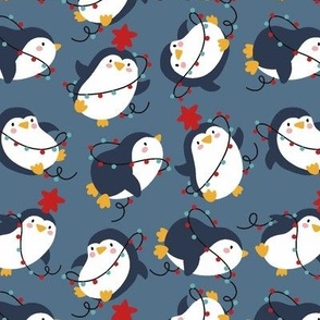 Christmas Penguin and garland