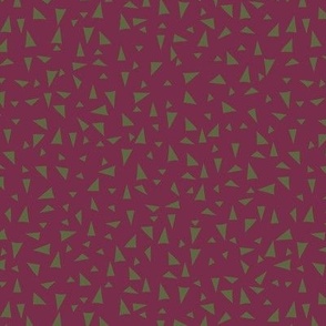 361 - Triangles non directional in plum and olive green -100 pattern project- large scale for home decor, pillows, kids apparel