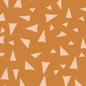 361 - Triangles in Mustard and Warm Cream, non directional -100 pattern project- large scale for home decor, pillows, kids apparel