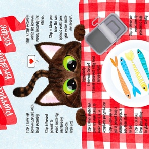 Cute Funny Cat Breakfast Recipe - Tabby Cat