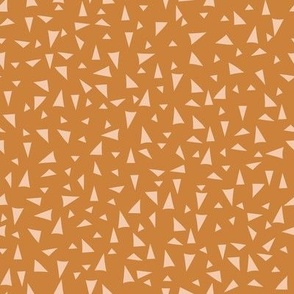 361 - Triangles non directional in mustard and cream -100 pattern project- medium scale for home decor, pillows, kids apparel