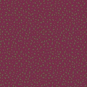 361 - Triangles non directional in plum and olive green -100 pattern project- small scale for home decor, pillows, kids apparel