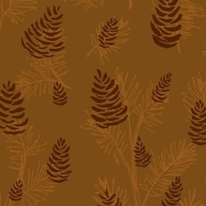 Pinecones Needles LT Brown