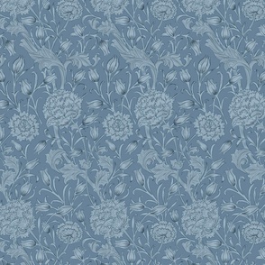 William Morris Blue Victorian Era Floral