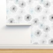 Dandelions Confetti White M+M Grays Slate H2O by Friztin