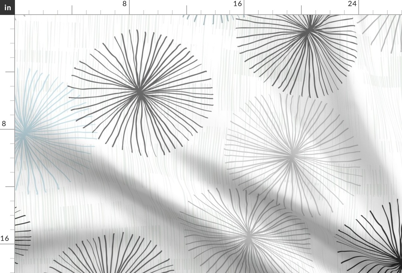 Dandelions Confetti White M+M Grays Slate H2O by Friztin