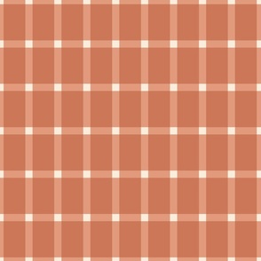 Retro Terracotta simple check rectangular tartan