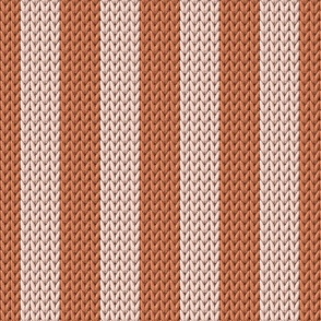 Terracotta pink knit stripes Wallpaper