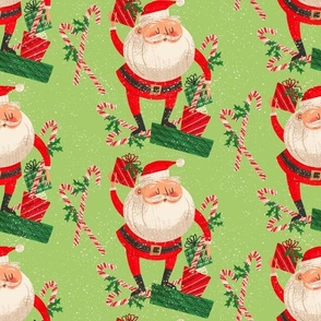 Candy Cane Santa ~ on green