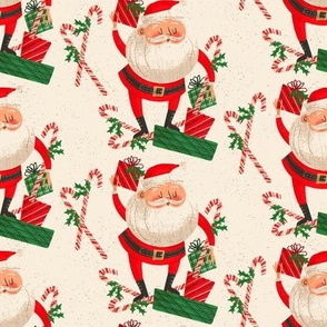 Candy Cane Santa ~ on cream