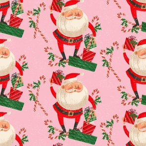 Candy Cane Santa ~ on pink