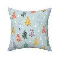 Christmas trees-blue-medium