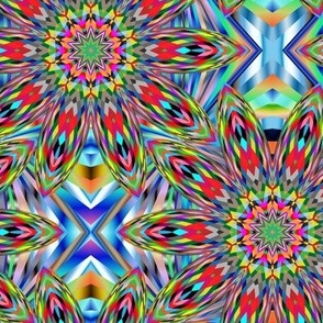 Psychedelic Rainbow Kaleidoscope Mandala 
