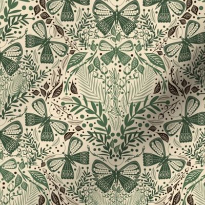 Butterfly Garden Damask Vintage