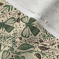 Butterfly Garden Damask Vintage