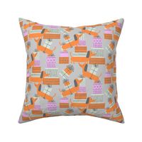 Gift Giving Dachshunds ~ grey/orange