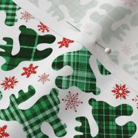 Plaid Flannel Deer Green Small