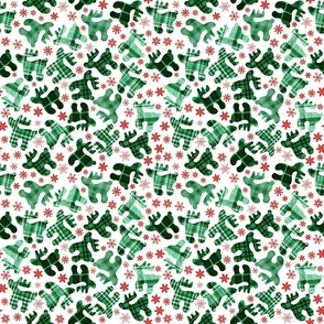 Plaid Flannel Deer Green Small
