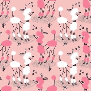 Posh Poodles ~ Outline pink and white