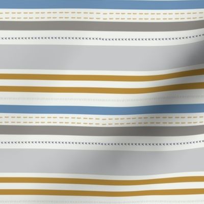 Merriest: Winter Stripe Blue Gold Silver