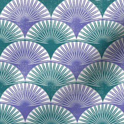 palm leaves emerald green & violet very peri