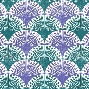 palm leaves emerald green & violet very peri