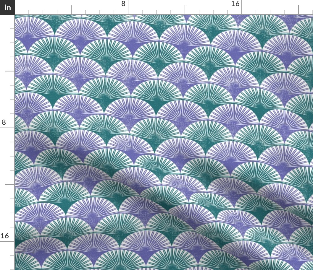 palm leaves emerald green & violet very peri