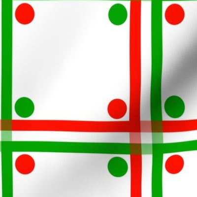 Christmas Dots: Red Green and White Plaid - With Dots