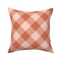 Terracotta gingham check diagonal large