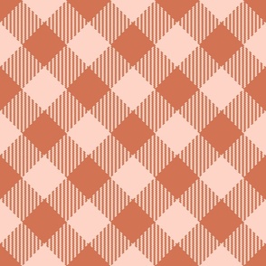 Terracotta gingham check diagonal large