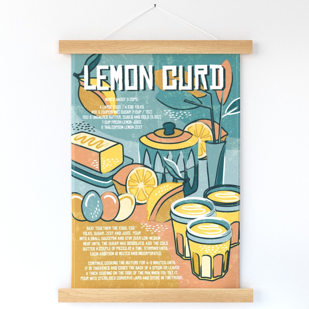 Lemon curd / Vintage Recipe Wall Hanging