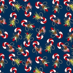 Candy Cane Chaos Navy small 1 3/4 ‘ 