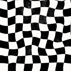 Black and White Warped Checkerboard