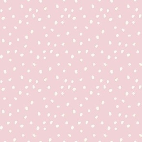 Hand Drawn Random Polka Dot Pink and Cream