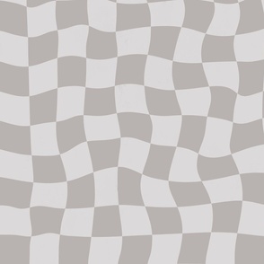 Grey Warped Checkerboard Big