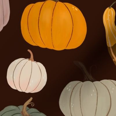 Fall Pumpkin & Squash - Dark Background