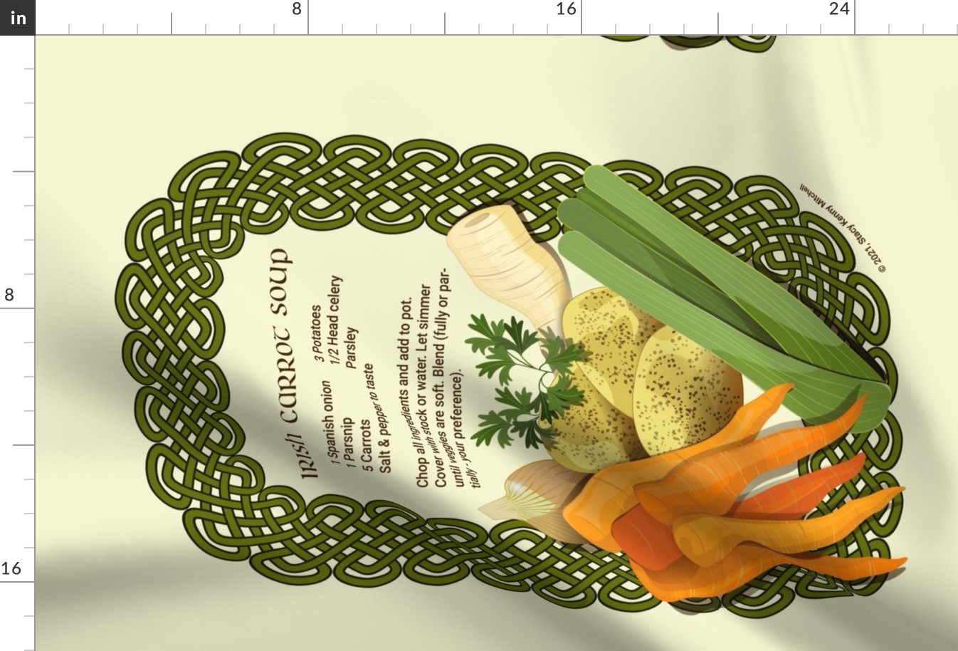 Irish Carrot Soup Recipe Tea Towel Wallhanging