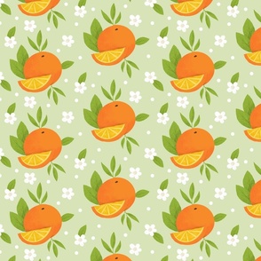 Oranges And Blossoms - Green