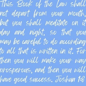 Joshua 1:8 (white on blue)