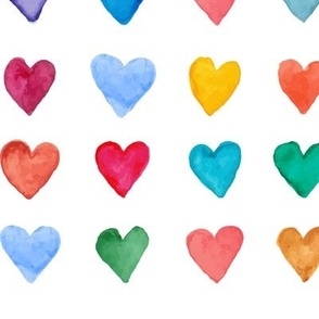 Happy Hearts (blue on white)