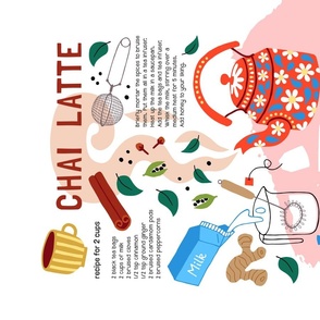 Chai Latte Tea Recipe tea towel