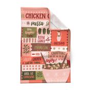 Vintage Recipe Tea Towel - Chicken Caesar Pasta Salad // © ZirkusDesign // Food, Kitchen, Italian, Herbs, Dinner, Party, Retro, Gift, Cook