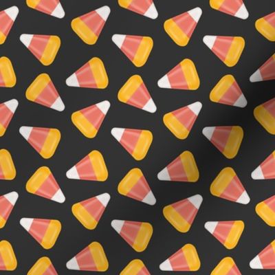 Halloween, Halloween Fabric, Candy Corn on Black Background