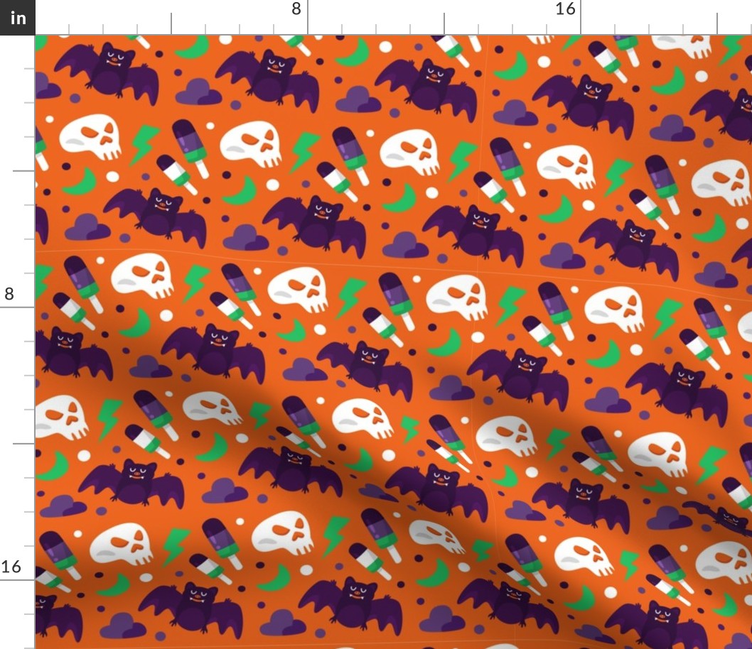 Halloween, Halloween Fabric, Halloween Bat, Bolt,Candy,Moon, Star-01