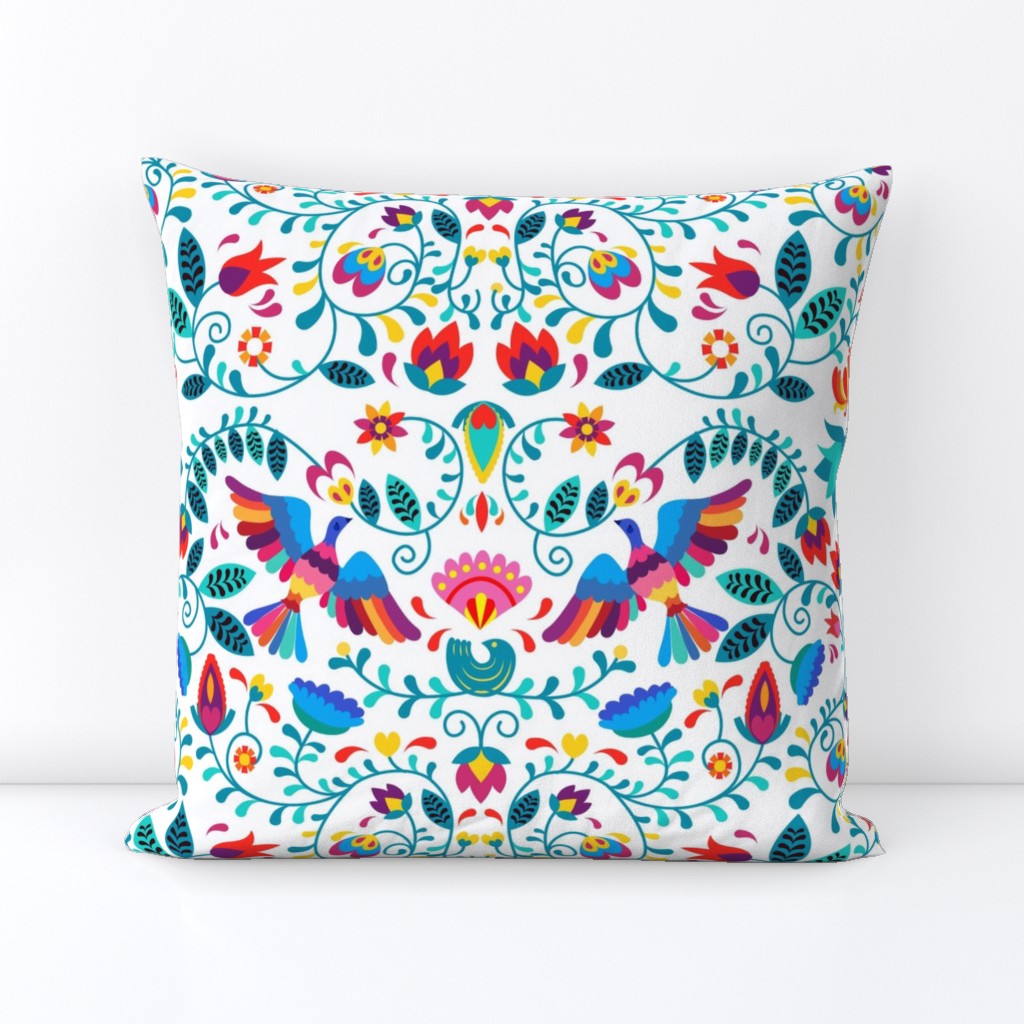 Mexican Floral, Folk Art, Traditional Mexican Pattern, Bird