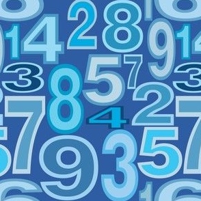 Smaller Solid Numbers Blue