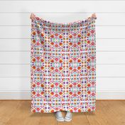 Mexican Floral, Folk Art, Traditional Mexican Pattern. Bright Mexican Floral pattern on White Background, Pink Flowers